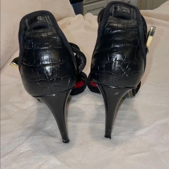 💖 Vintage Y2K Charles Jourdan Paris Black Leather stilettos - Picture 6 of 8